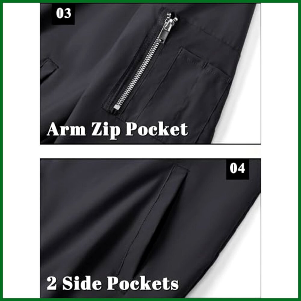 Lightweight Polyester Bomber Jacket Windbreaker w… - image 6